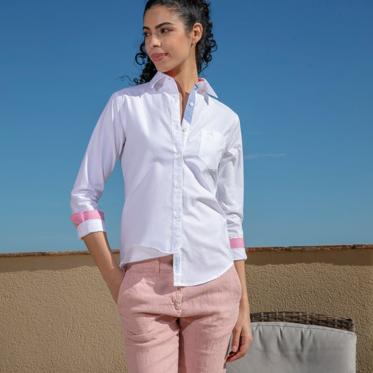 Pantalon Cassis Old Pink en lin