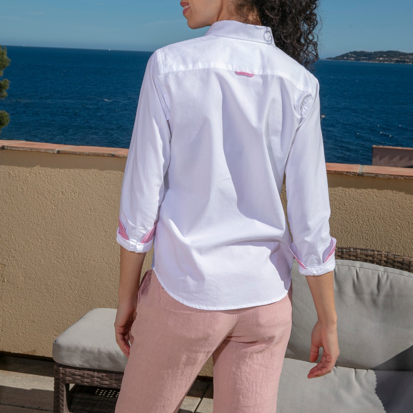 Pantalon Cassis Old Pink en lin