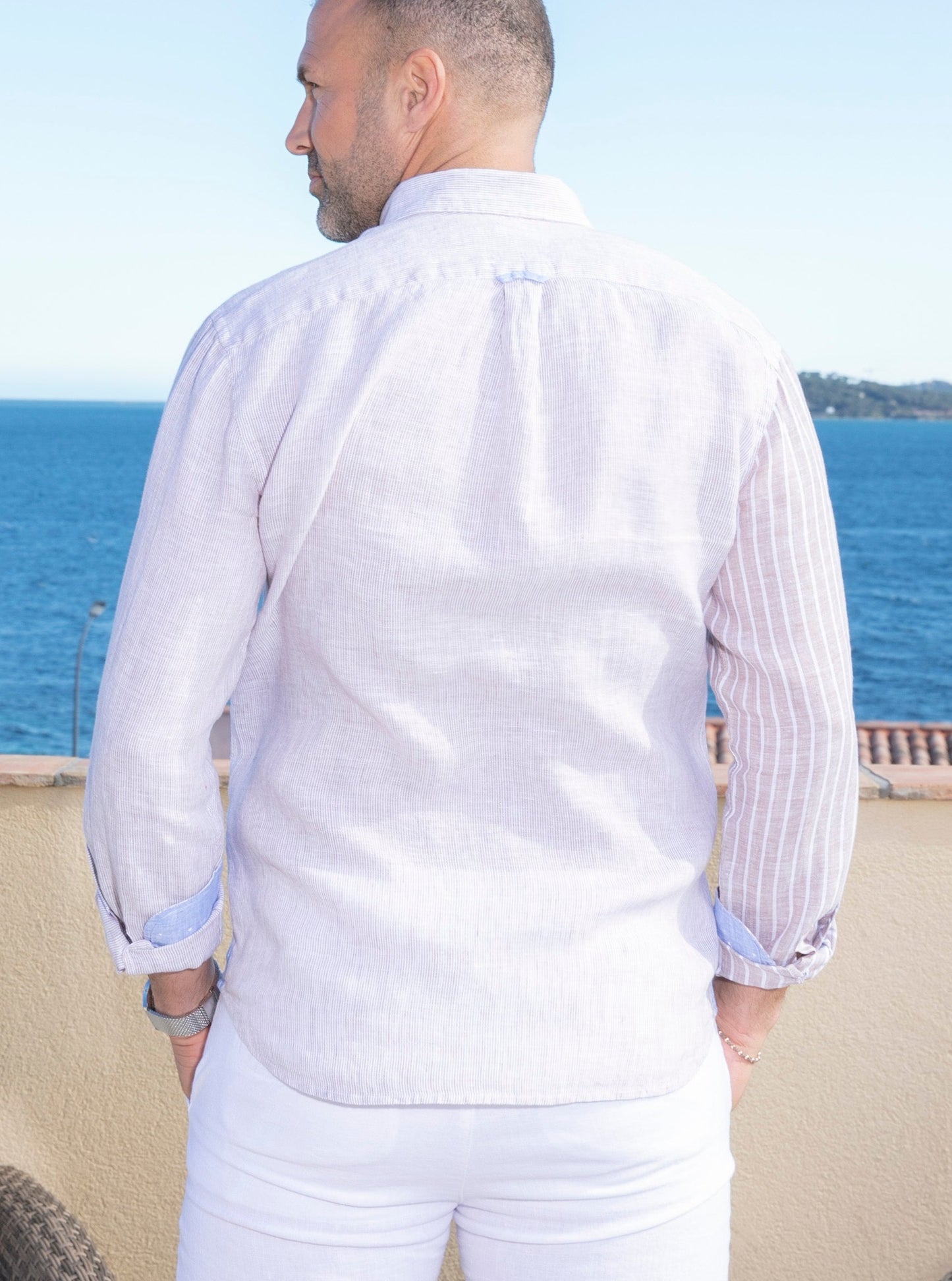 Chemise Cap Ferret Sand Stripes en lin