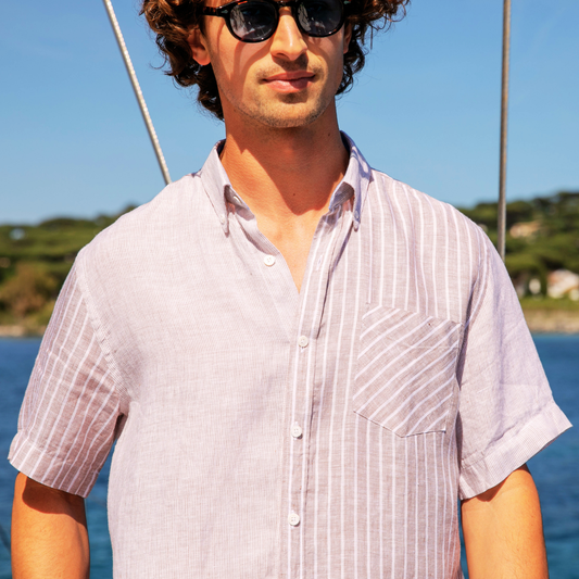 Cap Ferret Sand Stripes linen shirt