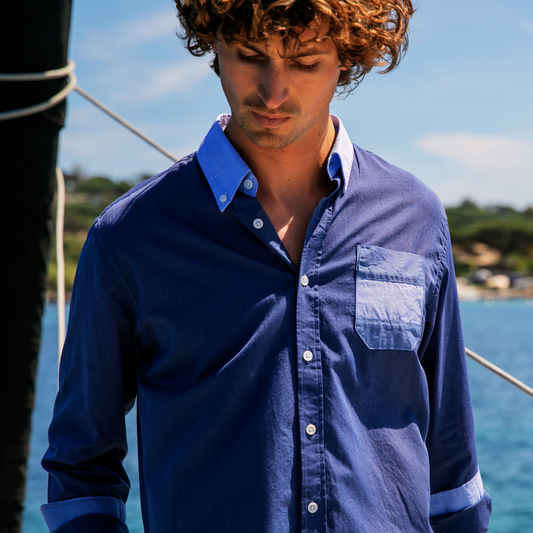 Wally Dark Blue cotton shirt