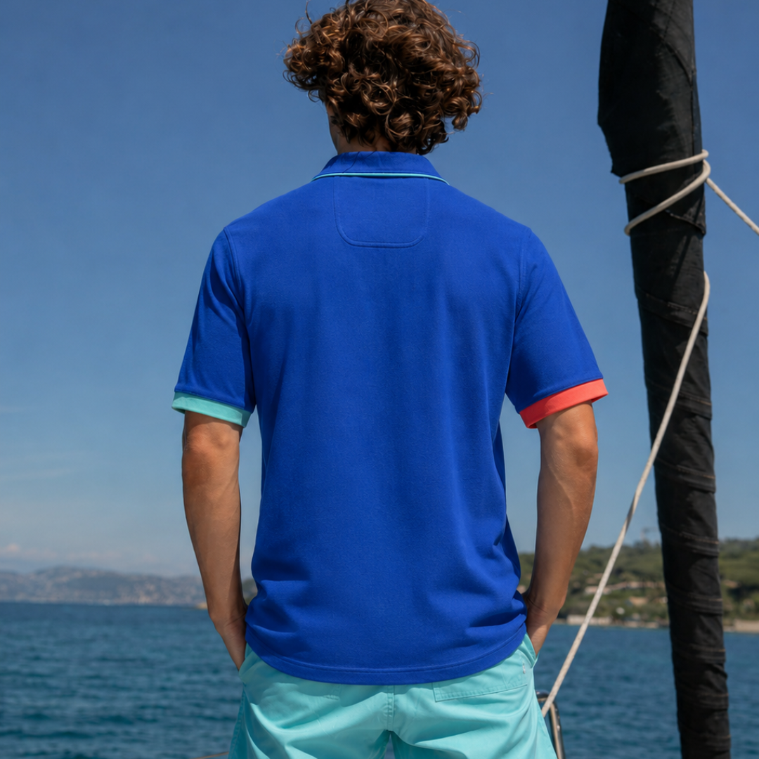 Polo Riviera Victoria Blue en coton Pima