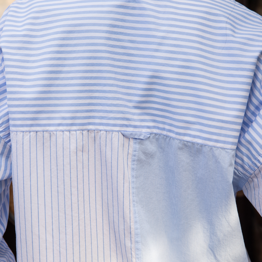 Chemisier oversize Portofino Blue Stripes en coton