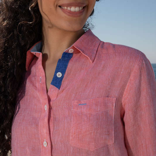 Chemisier Riviera Orange en lin