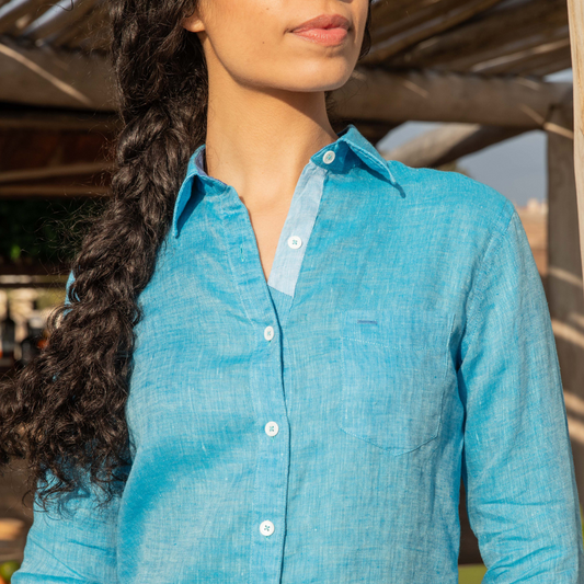 Chemisier Riviera Azur en lin