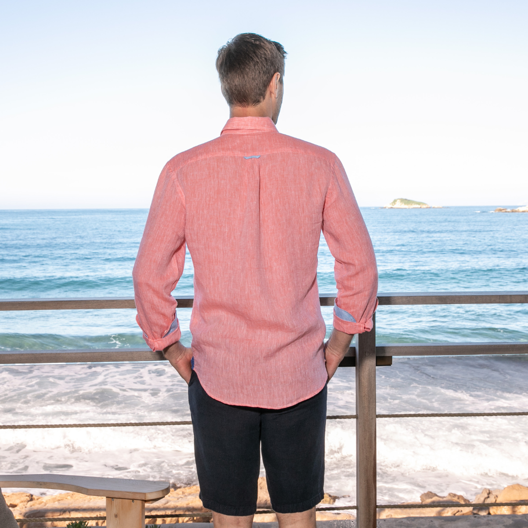Chemise Riviera Orange en lin