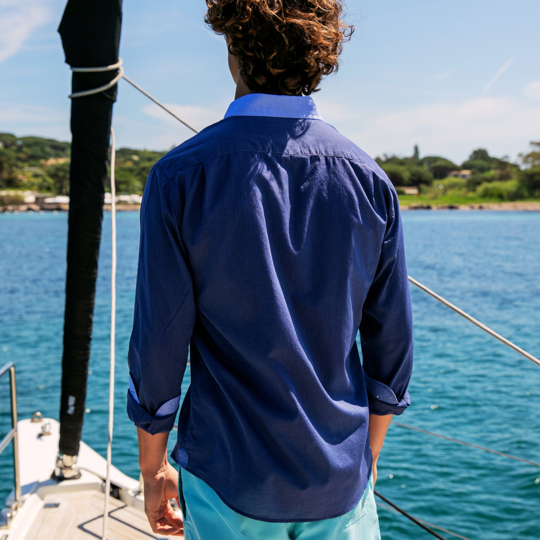 Chemise Mahé Dark Blue en coton