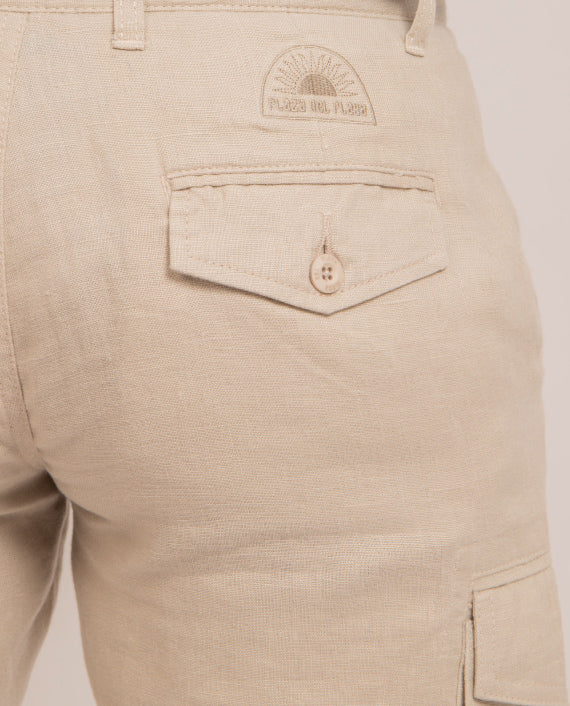 Bermuda Arcachon Beige en lin