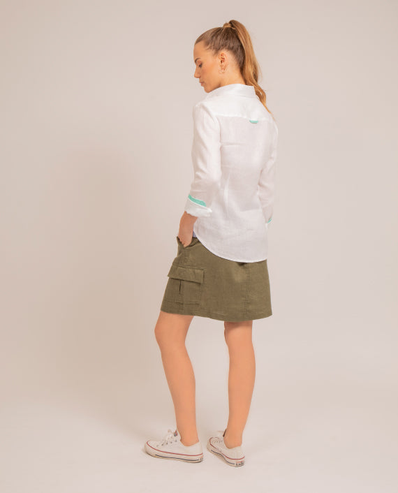 Chemisier Riviera White en lin