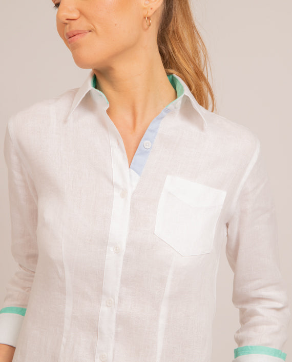 Chemisier Riviera White en lin