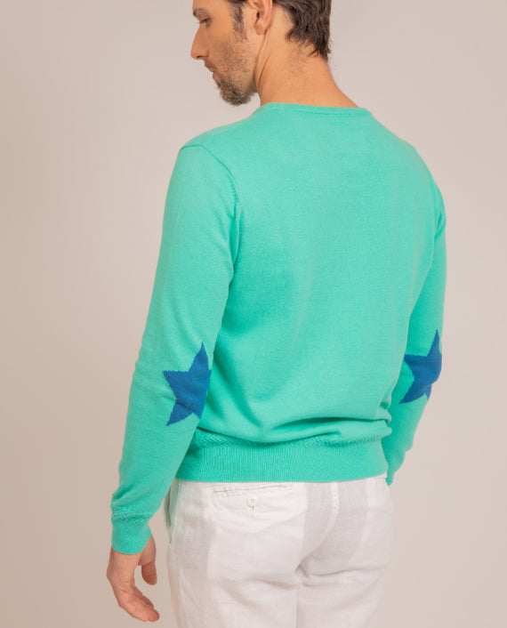 Pull French Riviera Aqua en coton et cachemire
