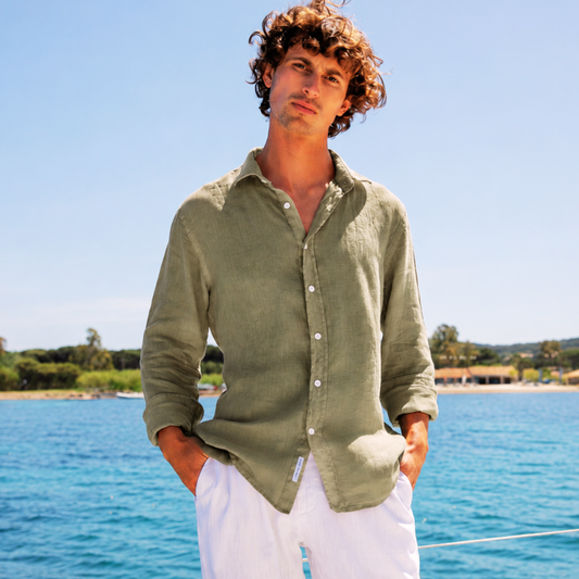 Chemise Blue Bay Kaki en lin