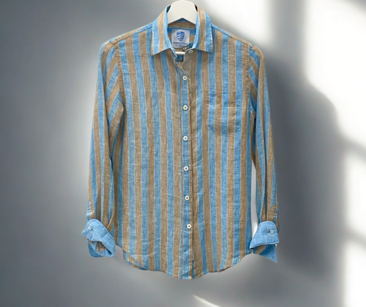 Riviera Multistripes Linen Blouse