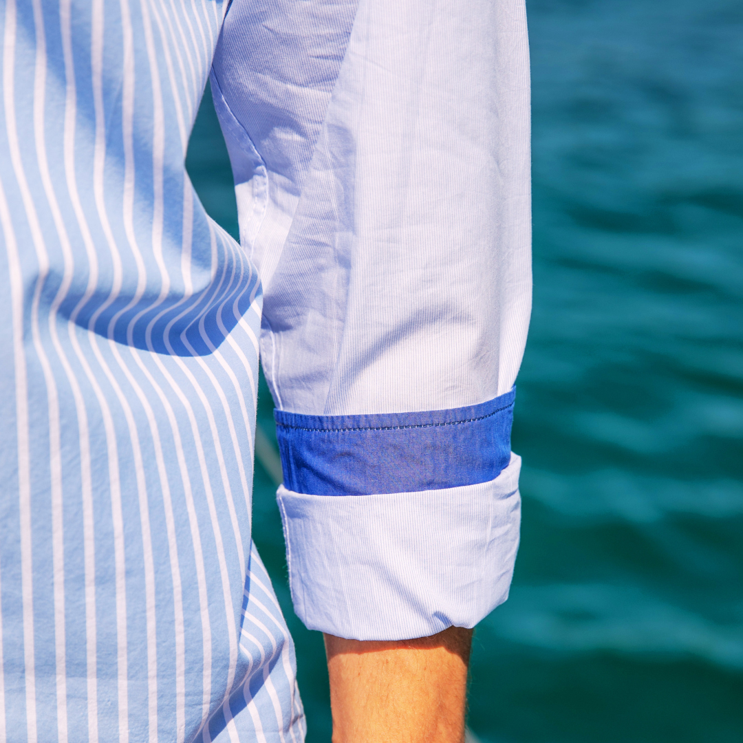 Chemise Cap Ferret Blue Stripes en coton