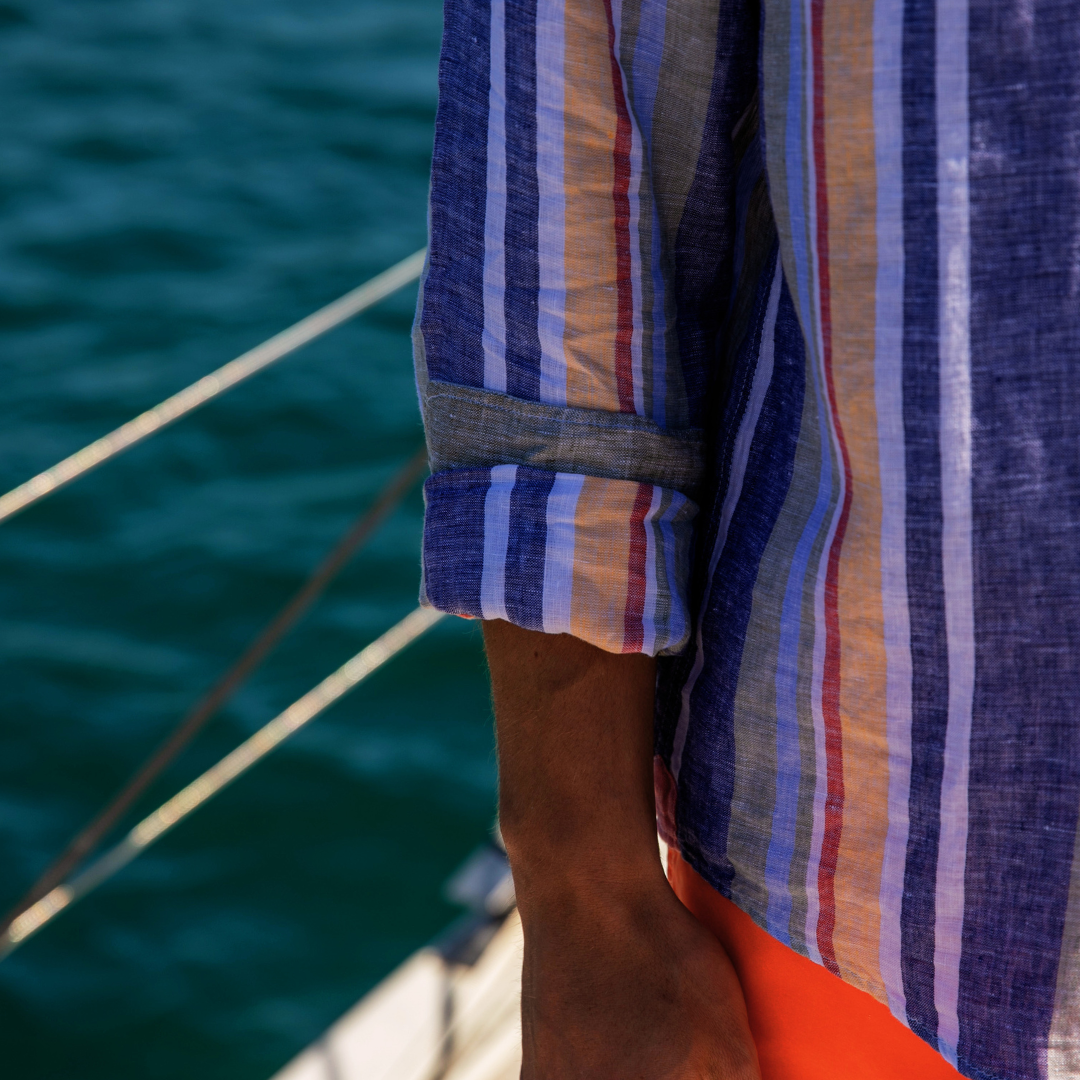 Riviera Cacao Stripes linen shirt