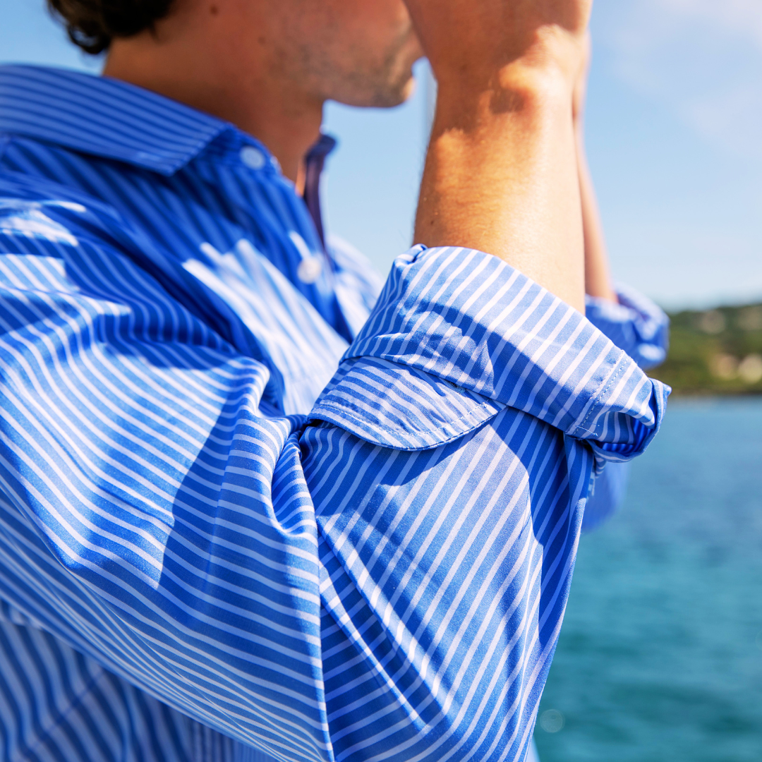 Mykonos Blue Stripes Linen Shirt