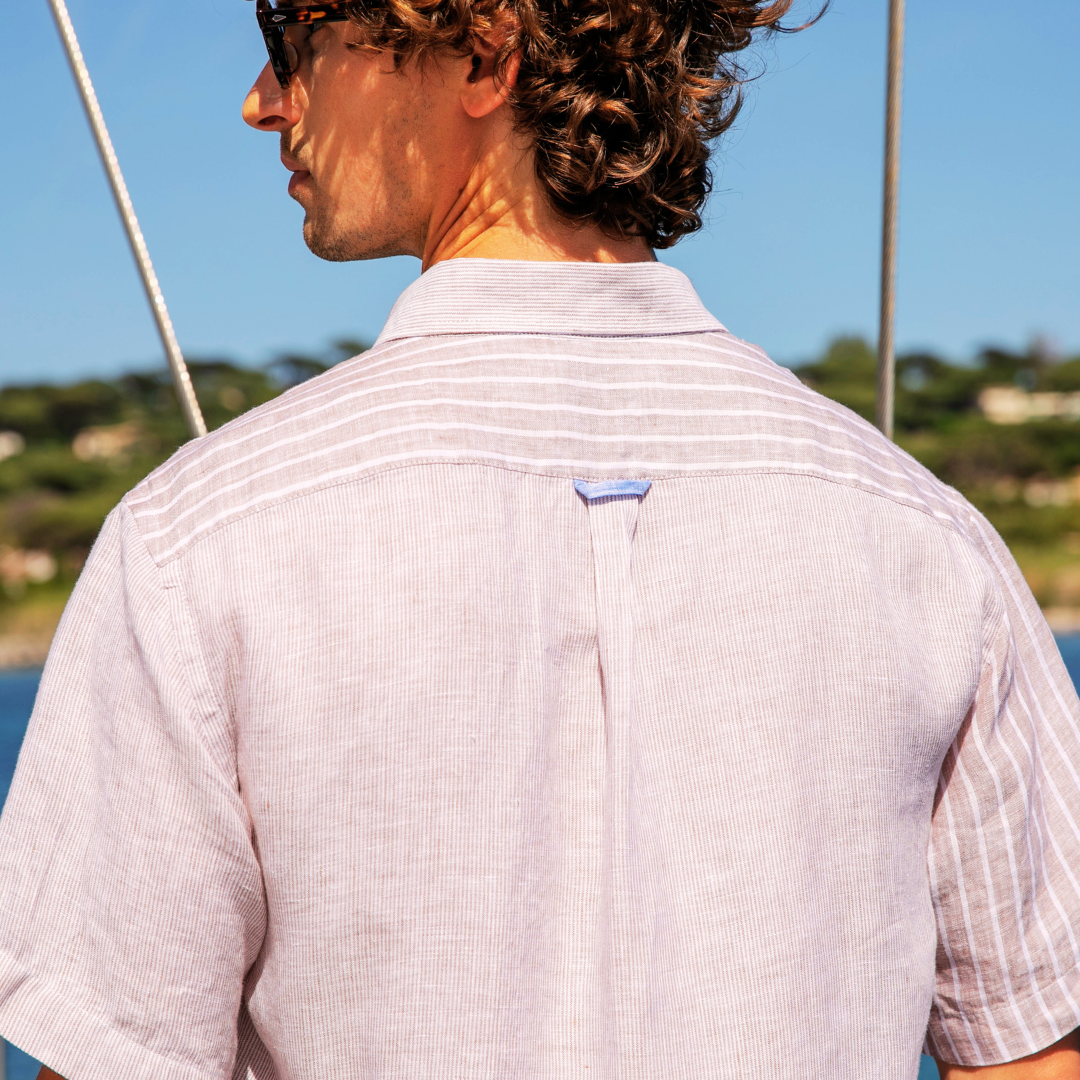 Chemise manches courtes Cape May Sand en lin