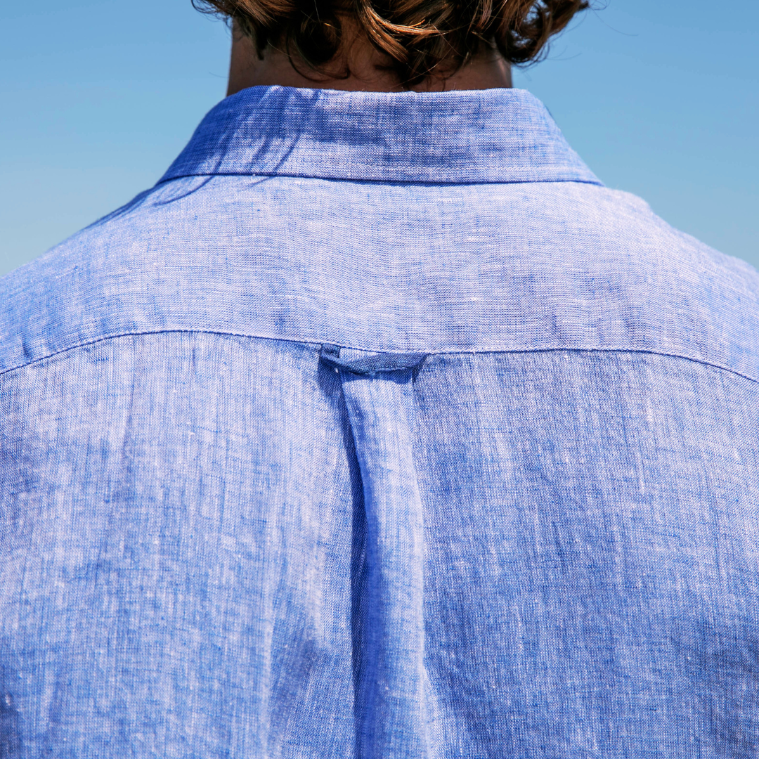 Riviera Khaki short-sleeved linen shirt