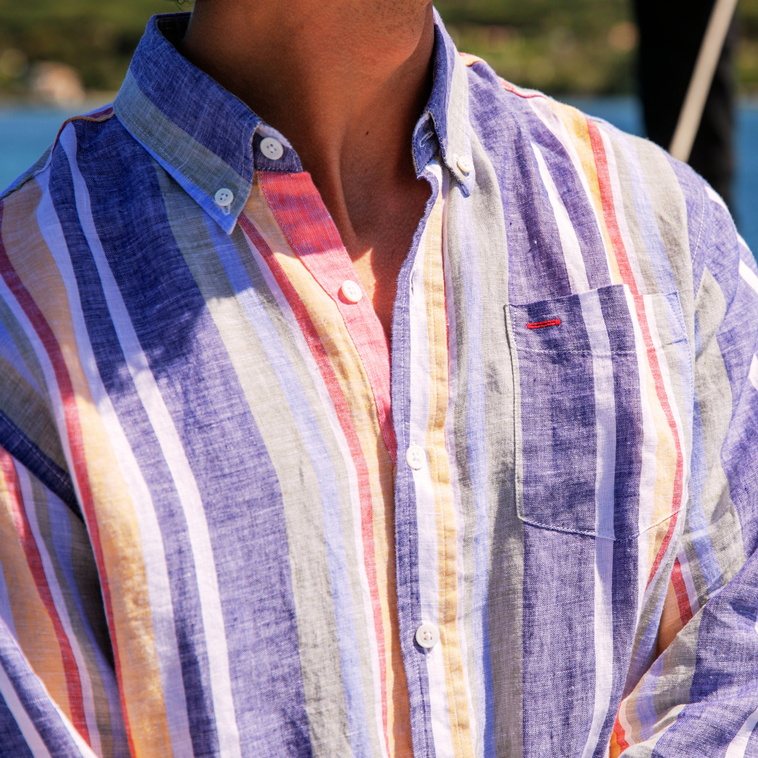 Riviera Cacao Stripes linen shirt