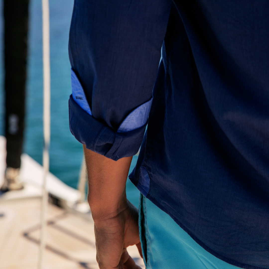 Chemise Mahé Dark Blue en coton