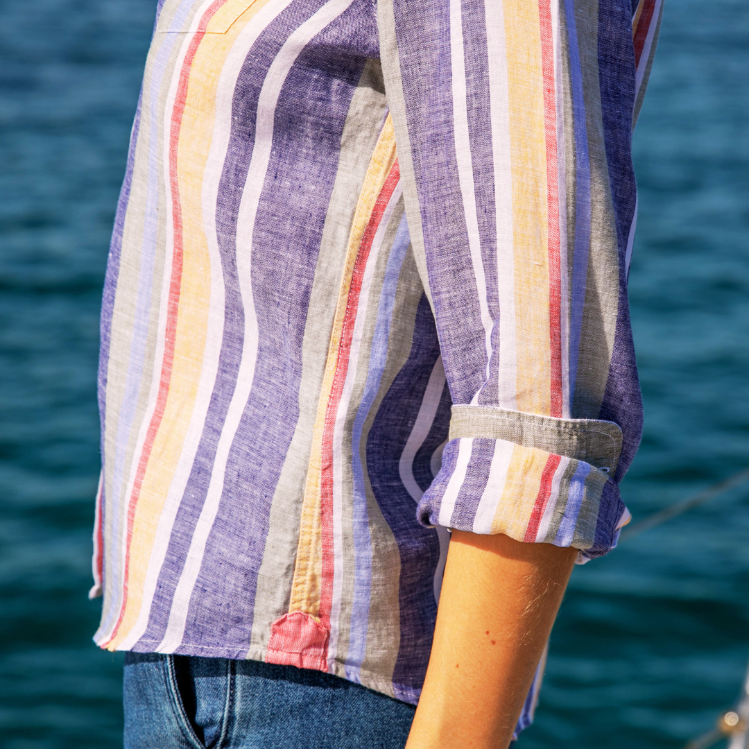 Chemisier décontracté Riviera Multicolor en lin