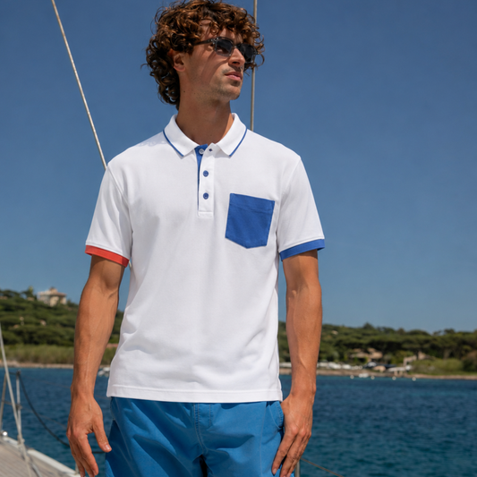 Polo Riviera White en coton Pima