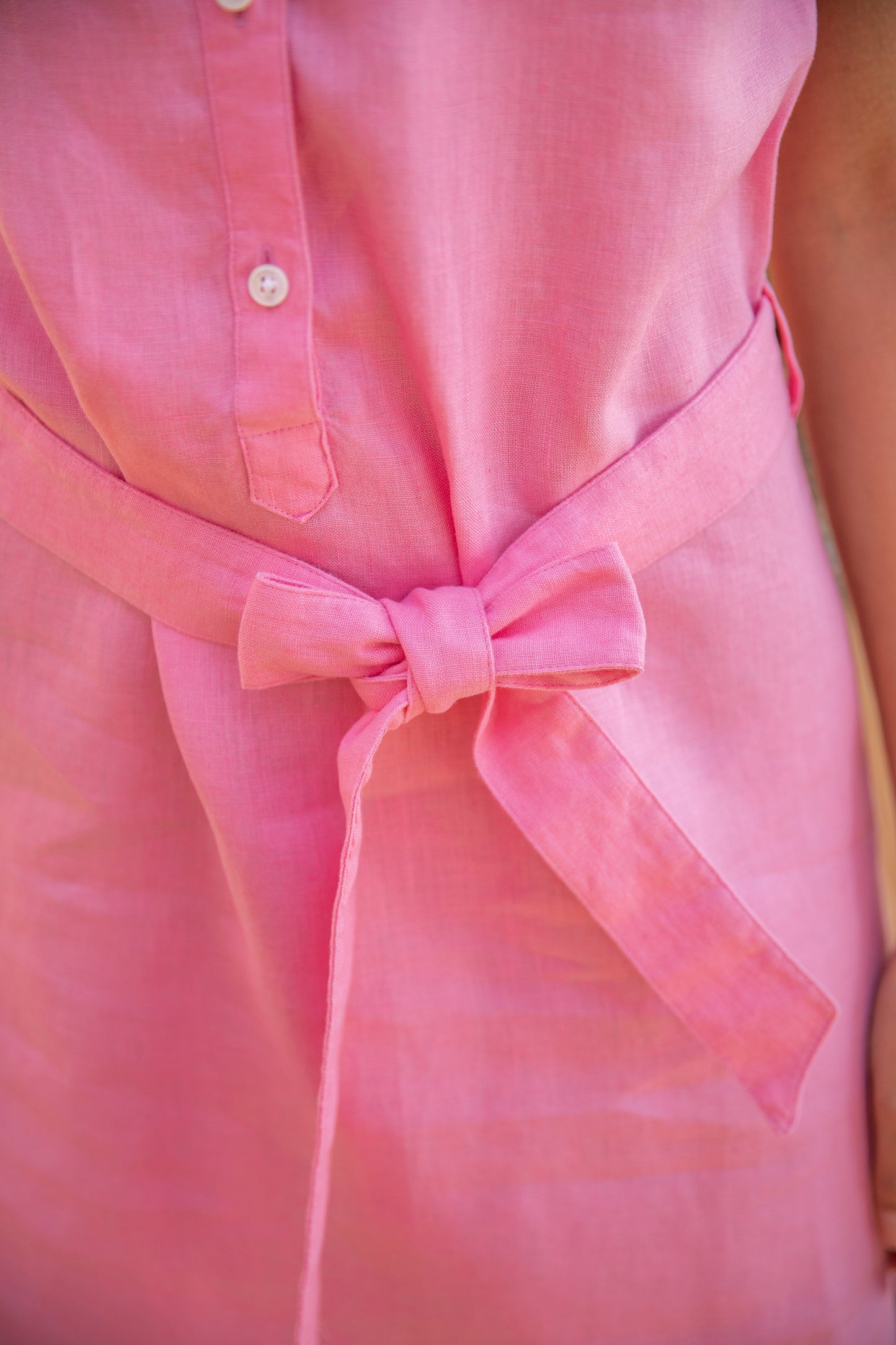 Robe chemise La Madrague Pink en lin