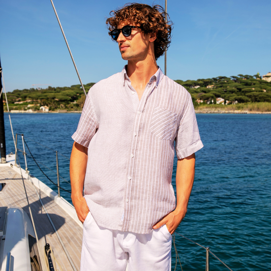 Cap Ferret Sand Stripes linen shirt