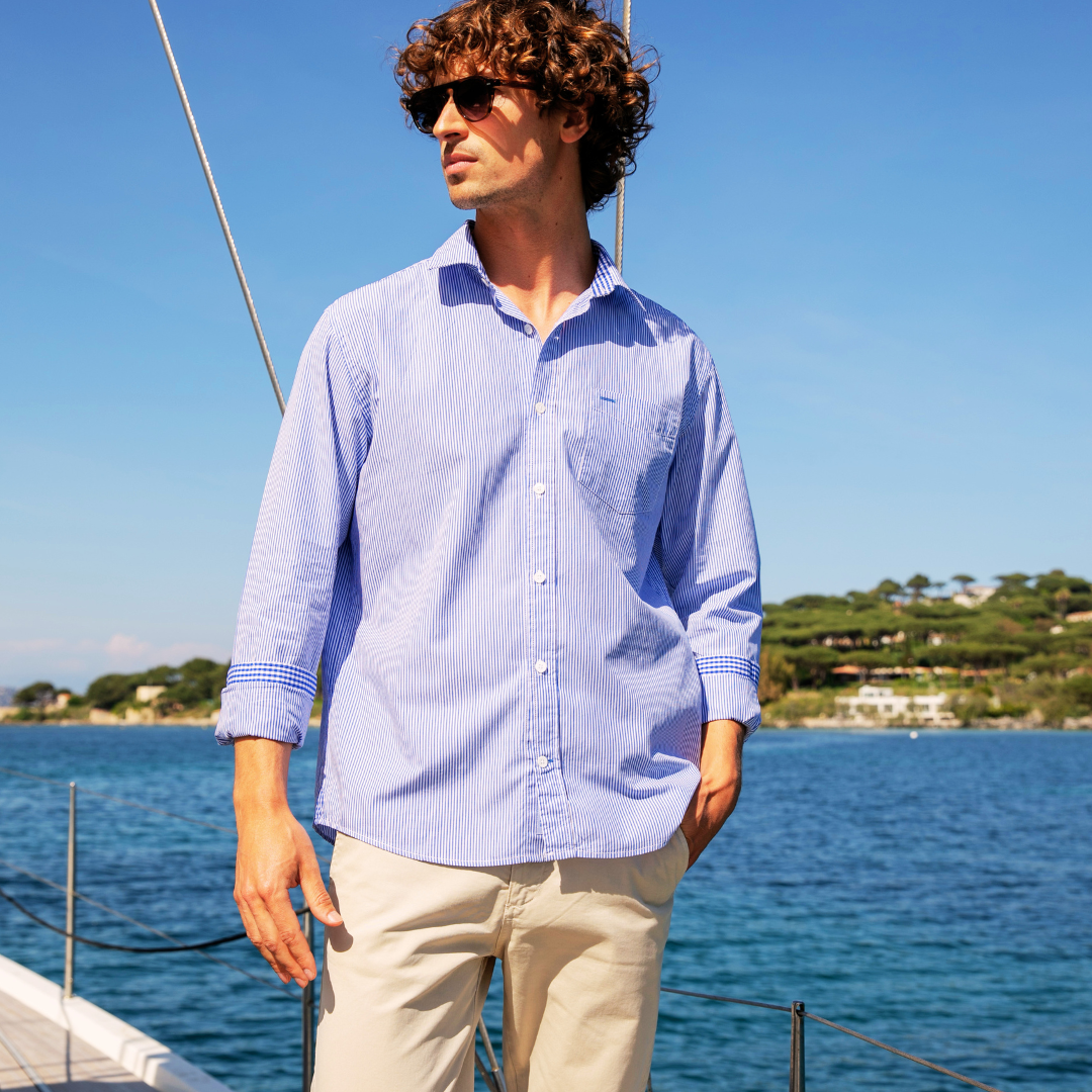 Chemise Houlgate Royal Blue en coton