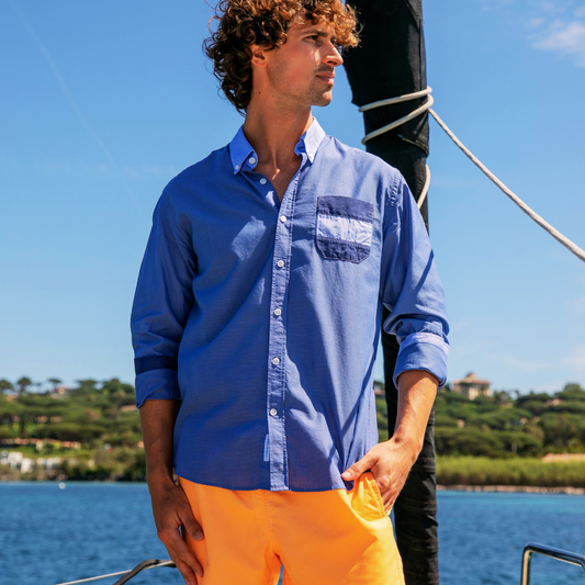 Wally Dark Blue cotton shirt