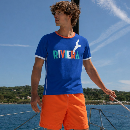 T-shirt French Riviera Victoria Blue en coton bio