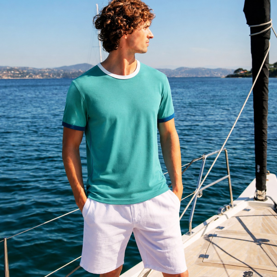 T-shirt Riviera Pool Green en coton bio