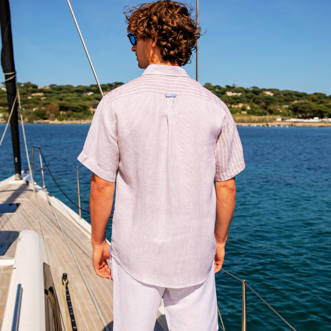 Chemise manches courtes Cape May Sand en lin