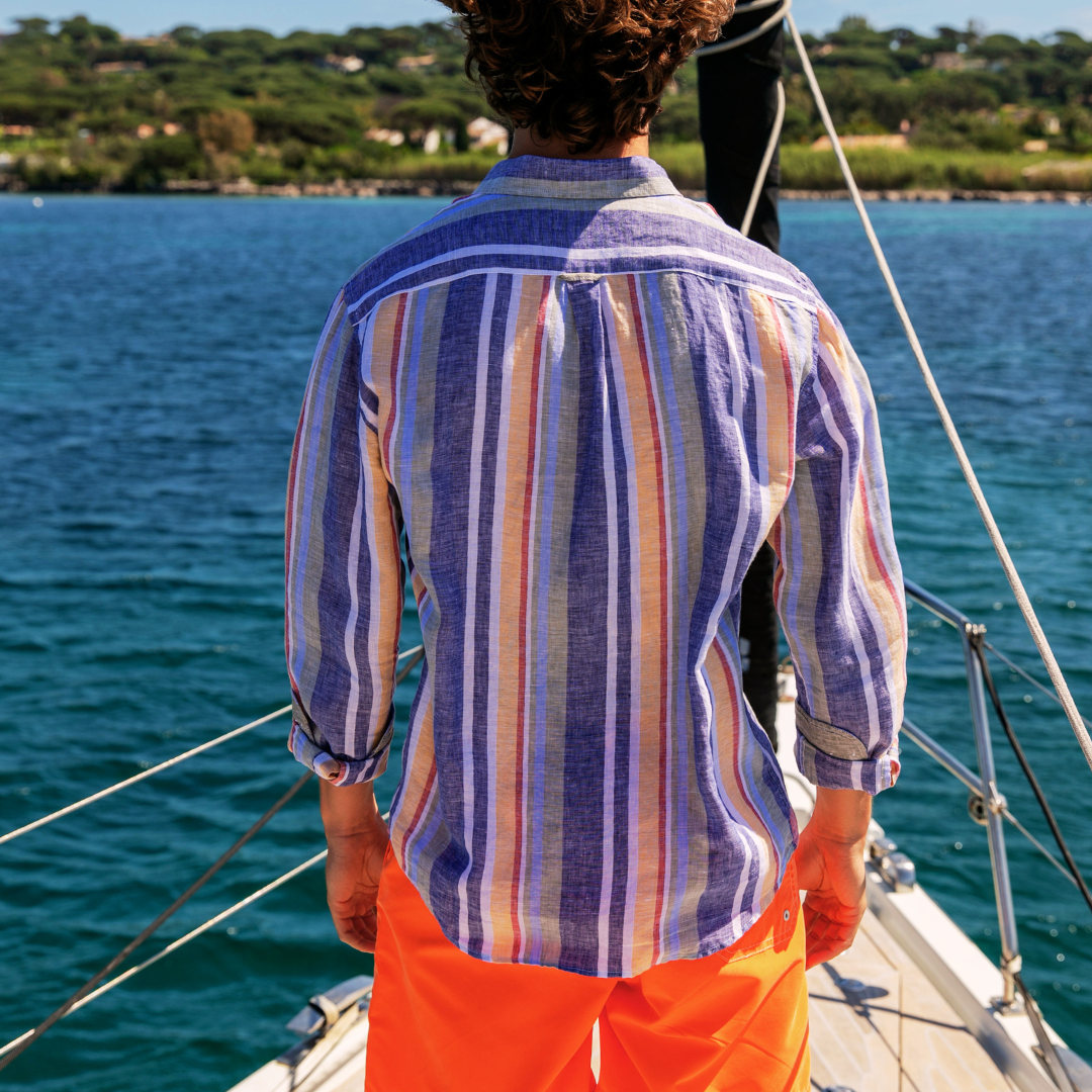 Riviera Cacao Stripes linen shirt