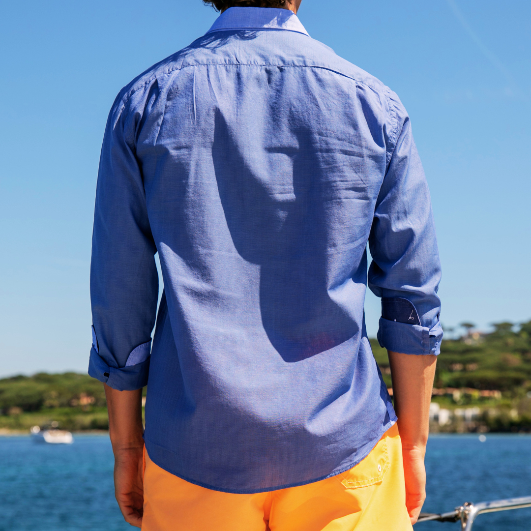 Chemise Mahé Blue en coton